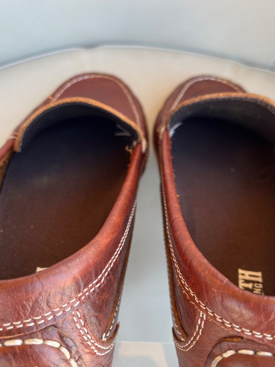 Duluth Trading Company Bison Leather Loafers Driving Moccasins Shoes 10W Brown main image 5